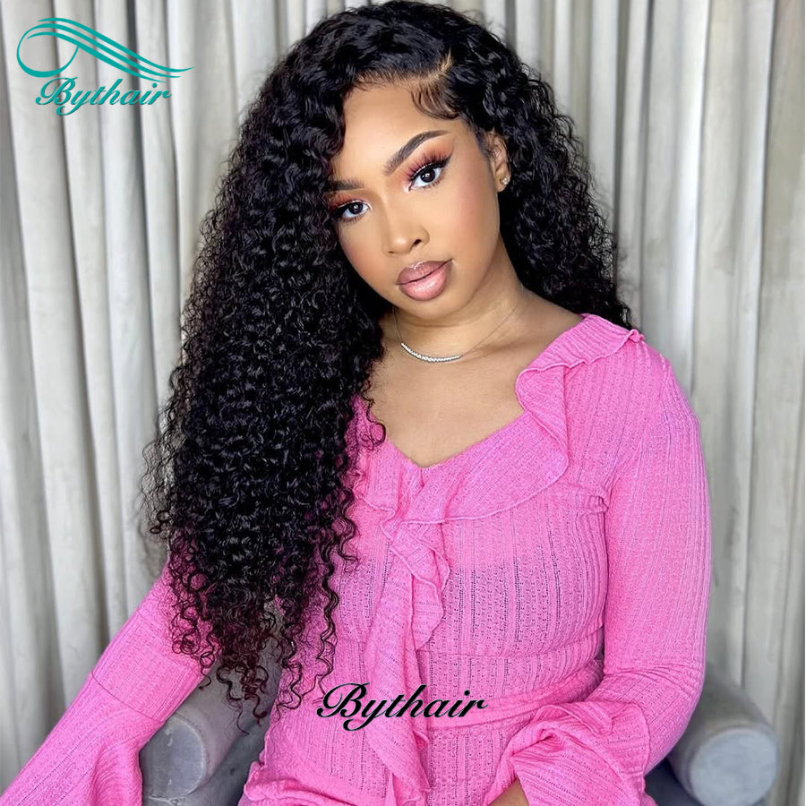 Kinky Curly Lace Front Wigs Human Hair 13x4 13x6 Hd Transparent Glueless Lace Frontal Wigs For Women