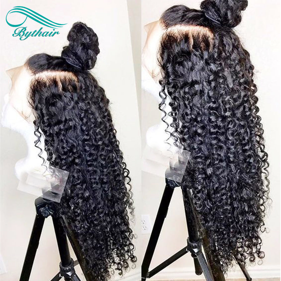 Kinky Curly Lace Front Human Hair Wig Glueless 13x4 13x6 Hd Transparent Lace Frontal Wigs For Black Women