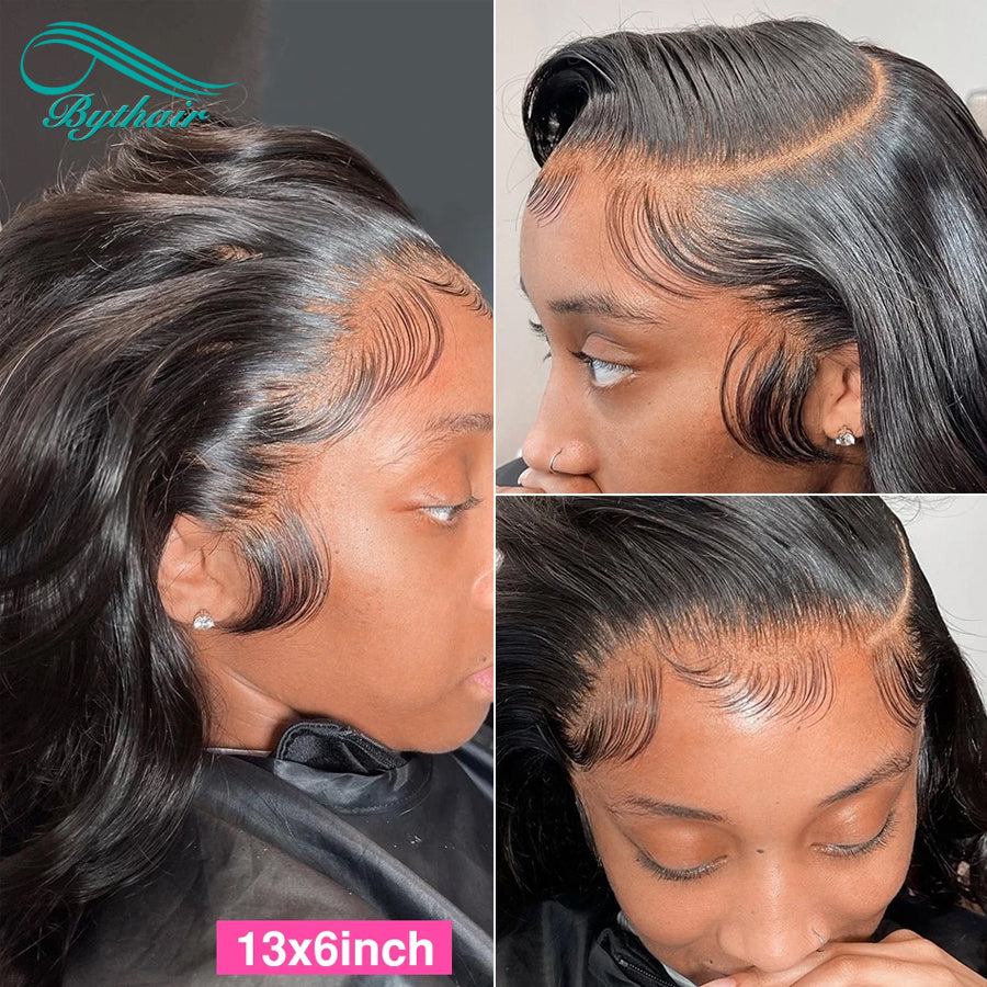 Body Wave 13x4 13x6 Hd Transparent Lace Front Human Hair Wigs Glueless Wigs For Women