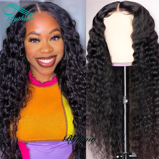 Curly HD Transparent 13x4 13x6 Lace Front Wigs Human Hair Pre Plucked Glueless Lace Wigs