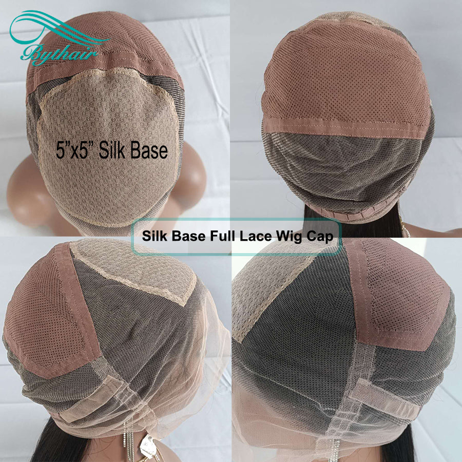5"x5" Silk Top Full Lace Human Hair Wig Silky Straight Pre Plucked Malaysian Hair Silk Base Full Lace Wig
