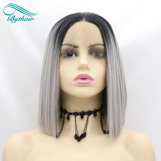 Short Bob Synthetic Lace Front Wig Cosplay Wigs For Women Heat Resistant Fiber Lace Wigs