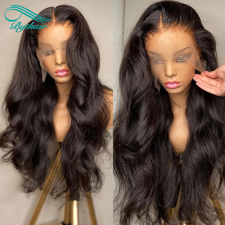 13x4 13x6 Wavy Hd Transparent Lace Front Human Hair Wigs Body Wave Glueless Wigs For Women