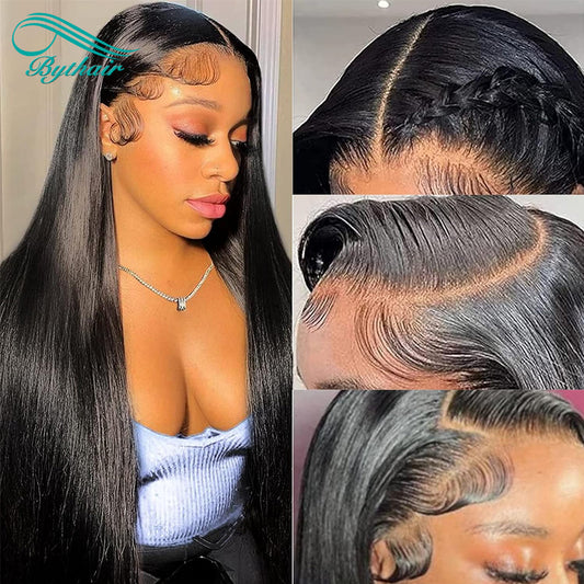 Brazilian Straight Hair Glueless 13x4 13x6 Lace Front Wig 100% Human Hair For Black Women