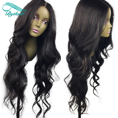 Hd Transparent 13x4 13x6 Wavy Lace Front Wig Pre Plucked Lace Frontal Wig Human Hair Wigs For Women