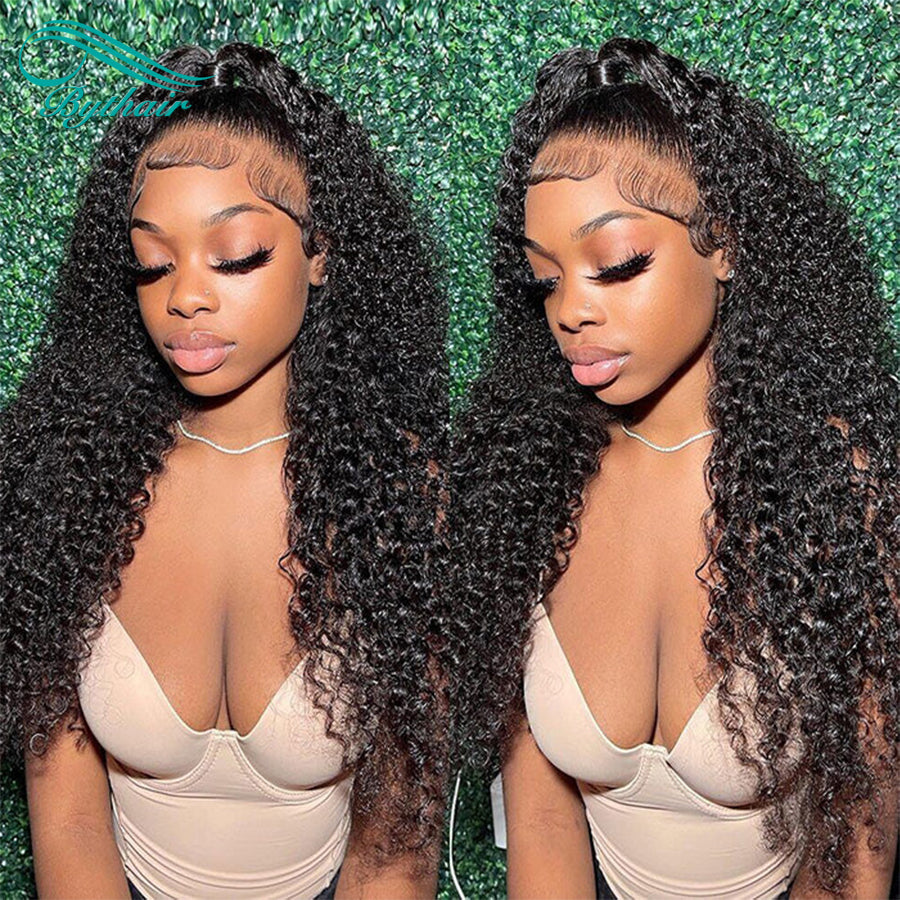 Kinky Curly Wig 13x4 13x6 HD Transparent Lace Front Wigs Human Hair Pre Plucked Glueless Lace Wig