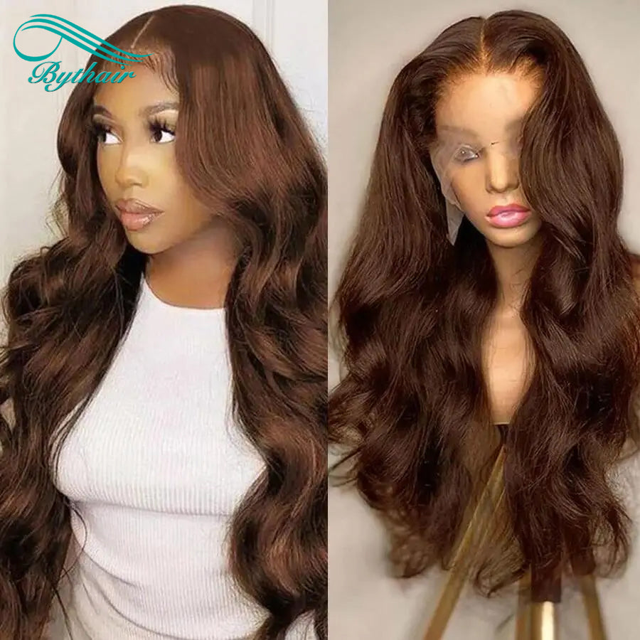 Chocolate Brown Lace Front Wigs Glueless Body Wave 13x4 13x6 Lace Front Human Hair Wigs