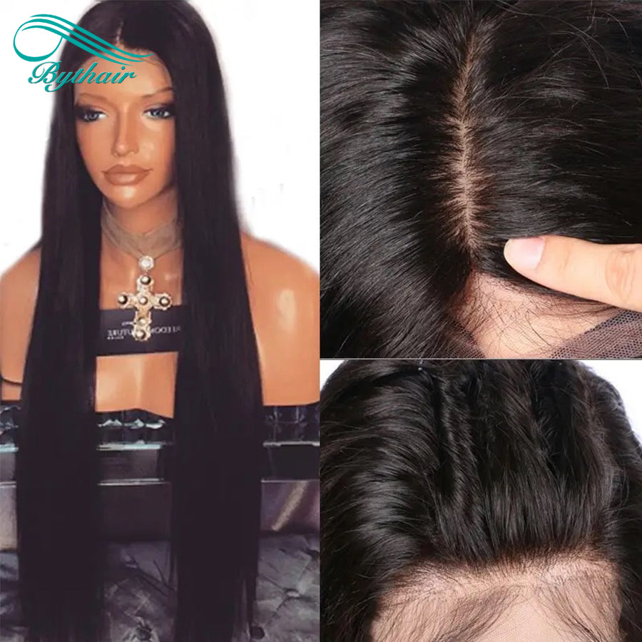 Brazilian Human Hair Silk Base Full Lace Wig Pre Plucked Silky Straight 5x5 Silk Top Full Lace Human Hair Wig