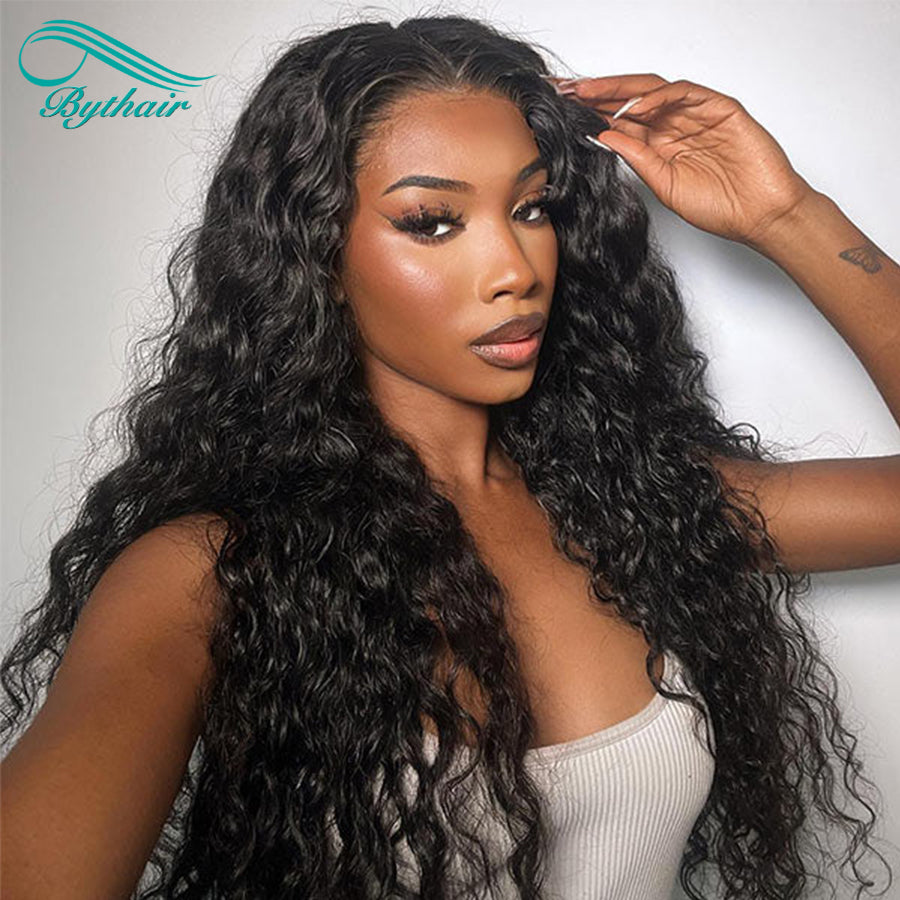 Water Wave 5x5 Hd Transparent Lace Closure Wig Human Hair Glueless Wigs For Women