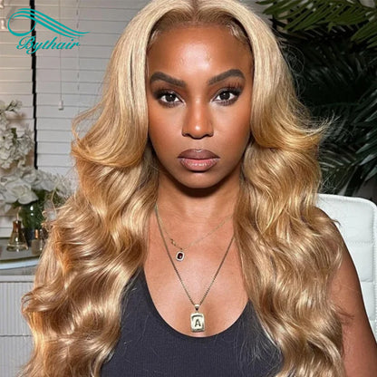 #27 Honey Blonde 5x5 Hd Transparent Lace Wig Glueless Closure Wig For Women