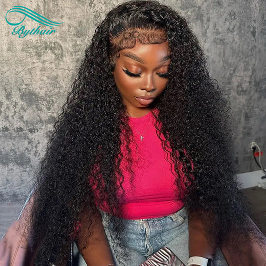 Hd Transparent 13x4 13x6 Curly Lace Front Wigs Human Hair Pre Plucked Glueless Lace Wigs