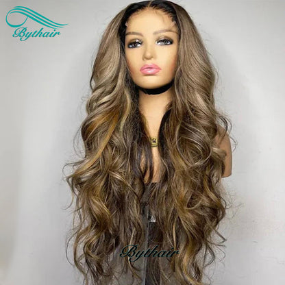 Highlight Color Loose Body Wave 13x4 13x6 Lace Front Wig 100% Human Hair Glueless Wig