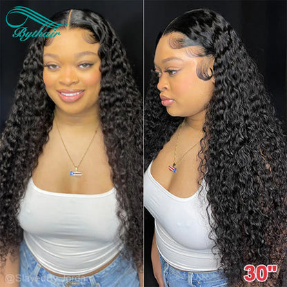 Long Curly HD Transparent 13x4 13x6 Lace Front Wigs Human Hair Pre Plucked Glueless Lace Wigs