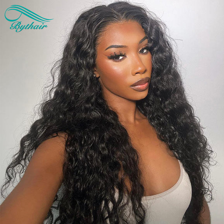 Water Wave 5x5 Hd Transparent Lace Closure Wig Human Hair Glueless Wigs For Women