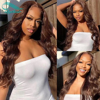 Chocolate Brown Body Wave 5x5 Hd Transparent Lace Closure Wig Human Hair Glueless Wigs For Women