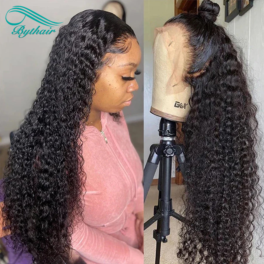 Kinky Curly Wig 13x4 13x6 HD Transparent Lace Front Wigs Human Hair Pre Plucked Glueless Lace Wig