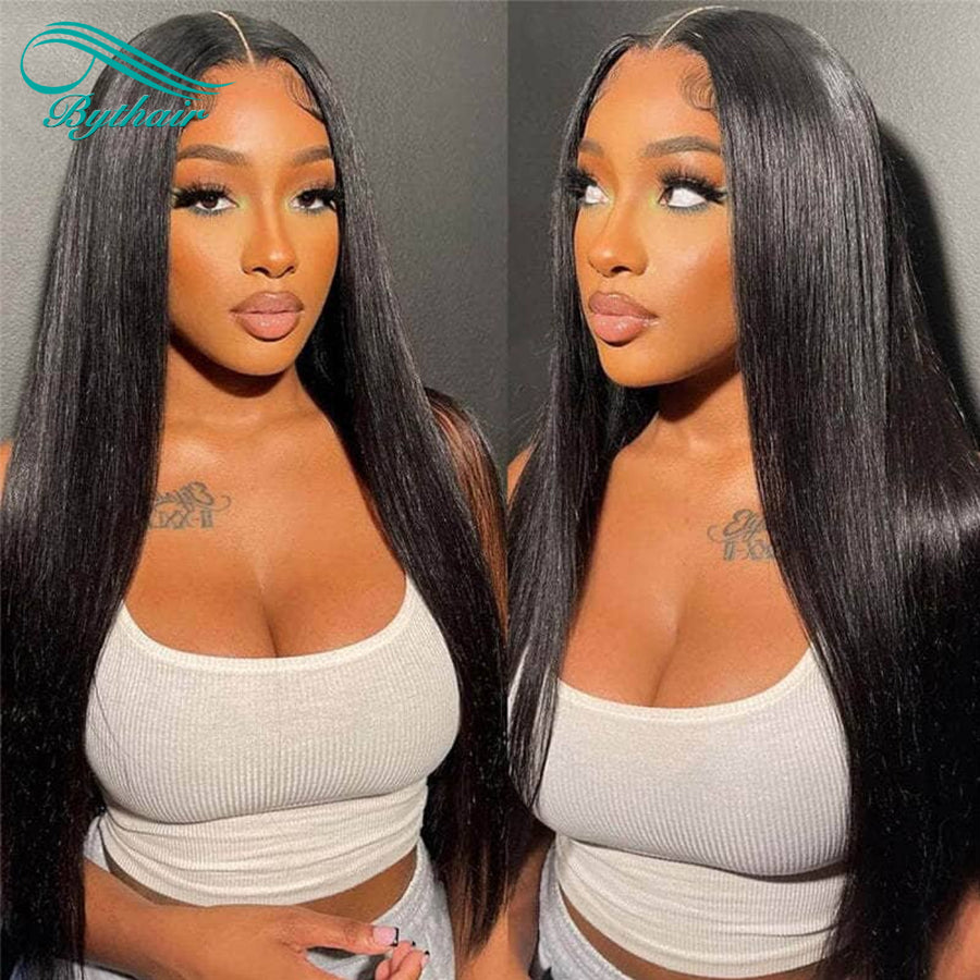 Brazilian Straight Hair Glueless 13x4 13x6 Lace Front Wig 100% Human Hair For Black Women