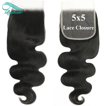 5x5 Transparent Hd Lace Closure Body Wave Human Hair Unprocessed Brazilian Virgin Hair Pre Plucked Natural Black