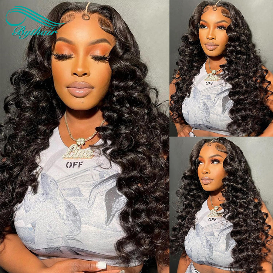 Loose Deep Wave 5x5 Hd Lace Closure Wig Human Hair Transparent Glueless Wigs For Women