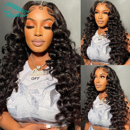 Loose Deep Wave 5x5 Hd Lace Closure Wig Human Hair Transparent Glueless Wigs For Women