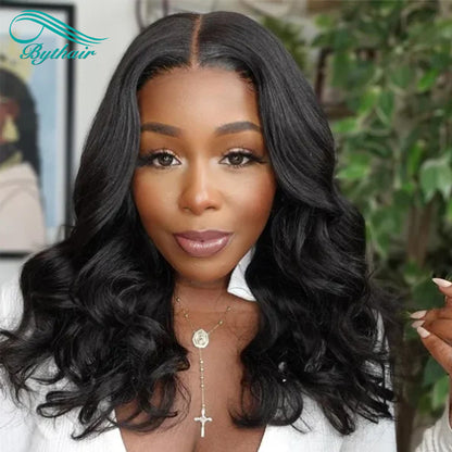 bythairshop Short Loose Wave 5x5 Lace Closure Wig Human Hair Glueless Wig