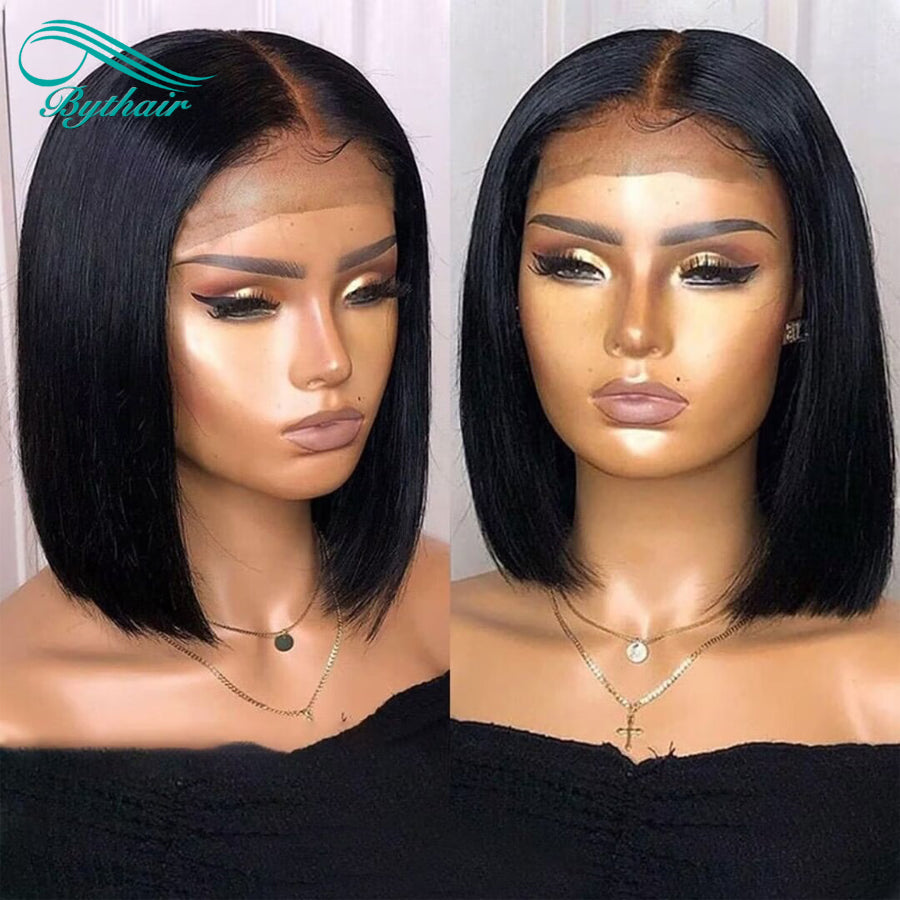 Straight Short Bob Full Lace Wigs Human Hair Glueless Human Hair Wigs For Black Women