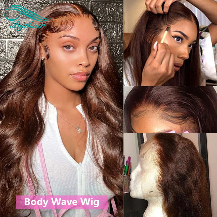 Chocolate Brown Lace Front Wigs Glueless Body Wave 13x4 13x6 Lace Front Human Hair Wigs