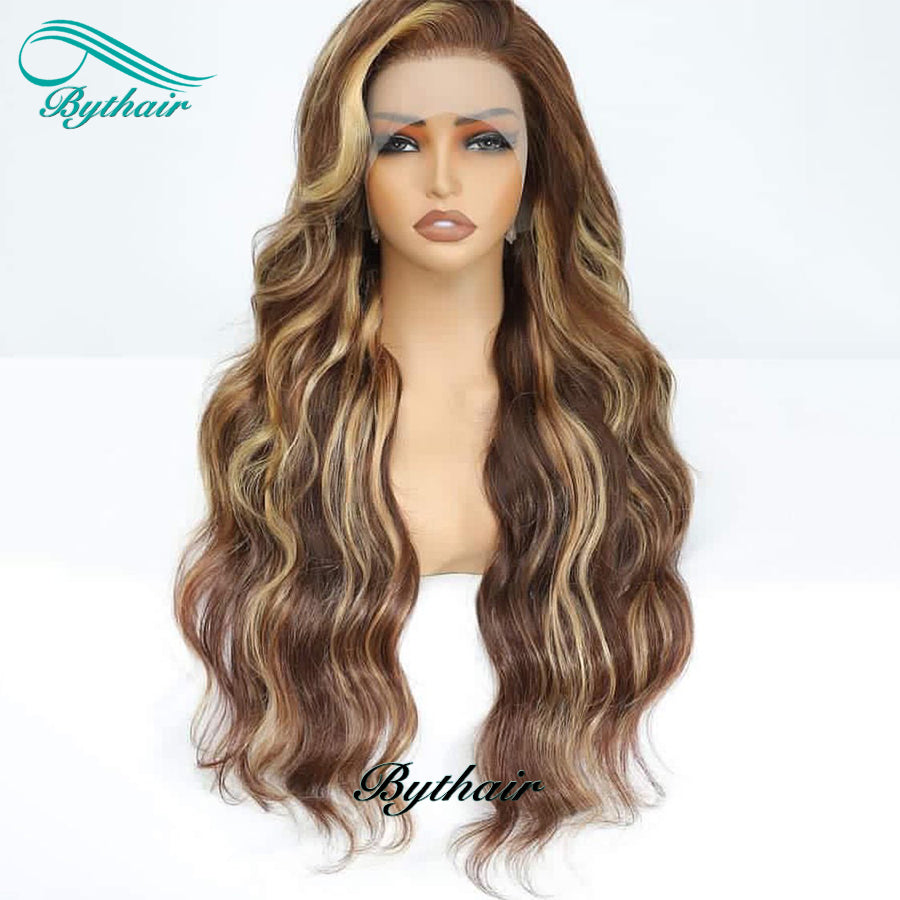 13X4 13X6 Highlight Color Body Wave Lace Front Wigs Human Hair Glueless Lace Frontal Wig