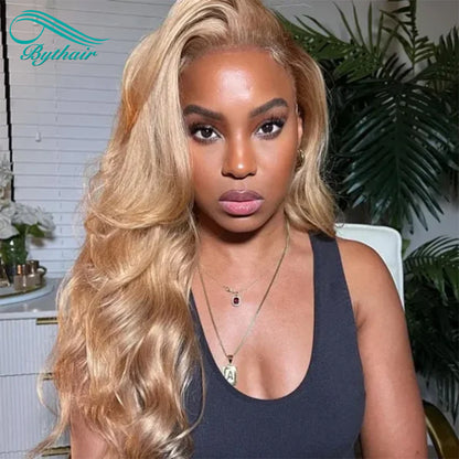 #27 Honey Blonde 5x5 Hd Transparent Lace Wig Glueless Closure Wig For Women