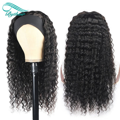 Kinky Curly Headband Wig Human Hair 180% Density Deep Wave Ready To Wear Wig bythairshop