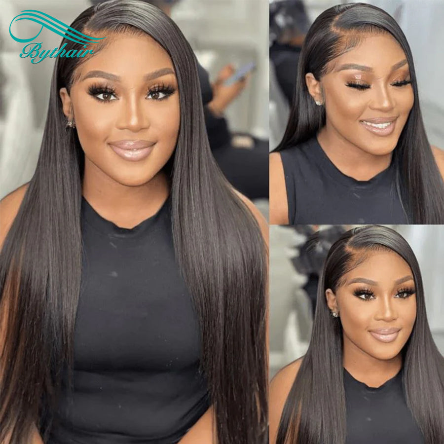 Brazilian Straight Hair Glueless 13x4 13x6 Lace Front Wig 100% Human Hair For Black Women