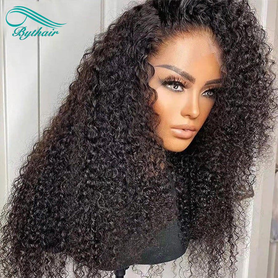 Kinky Curly Wig 13x4 13x6 HD Transparent Lace Front Wigs Human Hair Pre Plucked Glueless Lace Wig