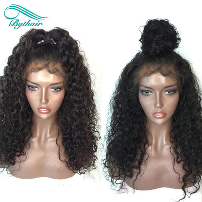 Long Curly Lace Front Human Hair Wig Glueless 13x4 13x6 Transparent Lace Frontal Wigs