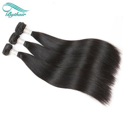 Straight Hair Bundles With Closure 100% Human Hair 4x4 Lace Closure With Bundles