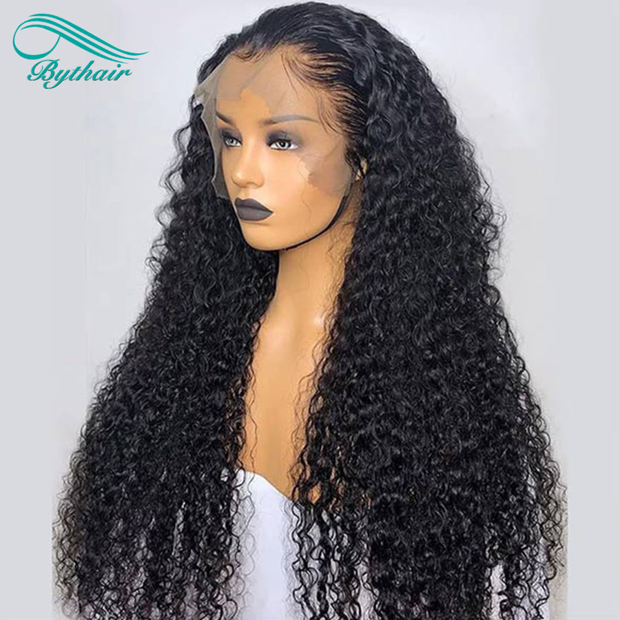 Brazilian Hair Deep Wave Glueless 13x4 13x6 Hd Transparent Lace Front Wig 100% Human Hair For Women