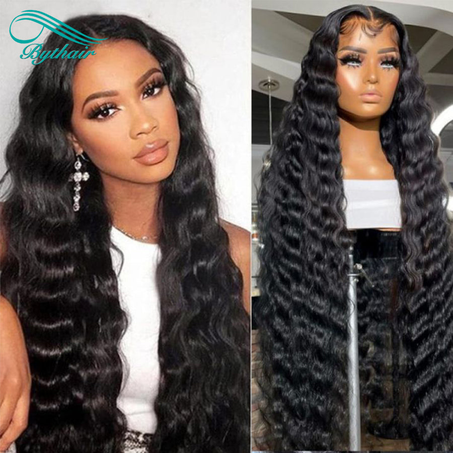 Deep Wave Hd Transparent 13x4 13x6 Lace Front Wig Glueless Human Hair Wigs For Women