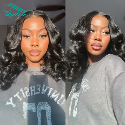 bythairshop Short Loose Wave 5x5 Lace Closure Wig Human Hair Glueless Wig