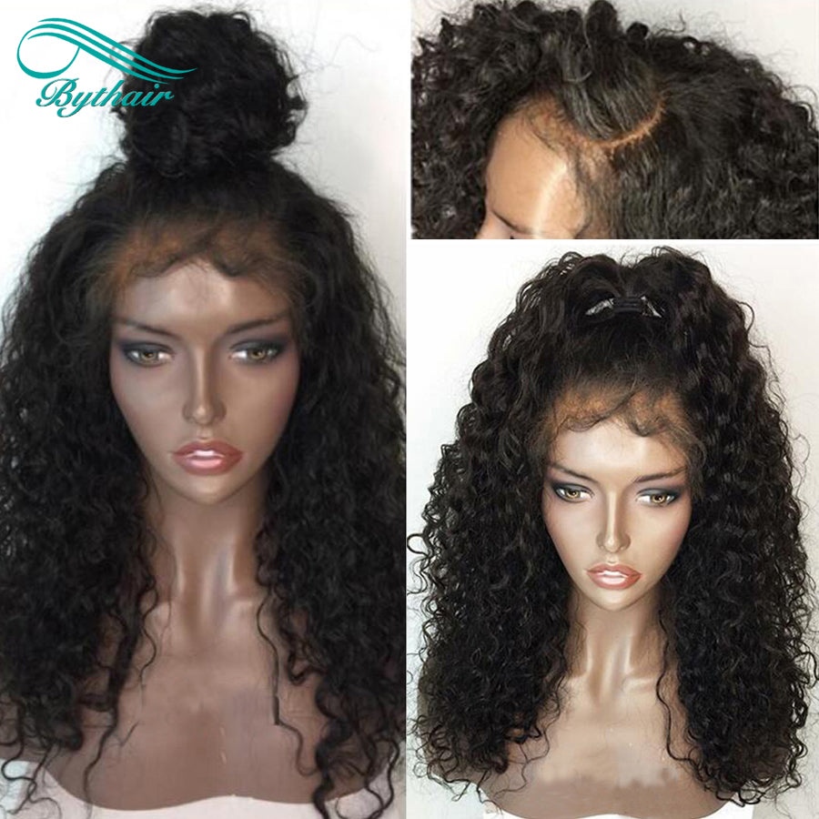 Long Curly Lace Front Human Hair Wig Glueless 13x4 13x6 Transparent Lace Frontal Wigs