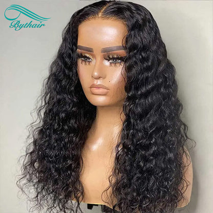 Water Wave 5x5 Hd Transparent Lace Closure Wig Human Hair Glueless Wigs For Women