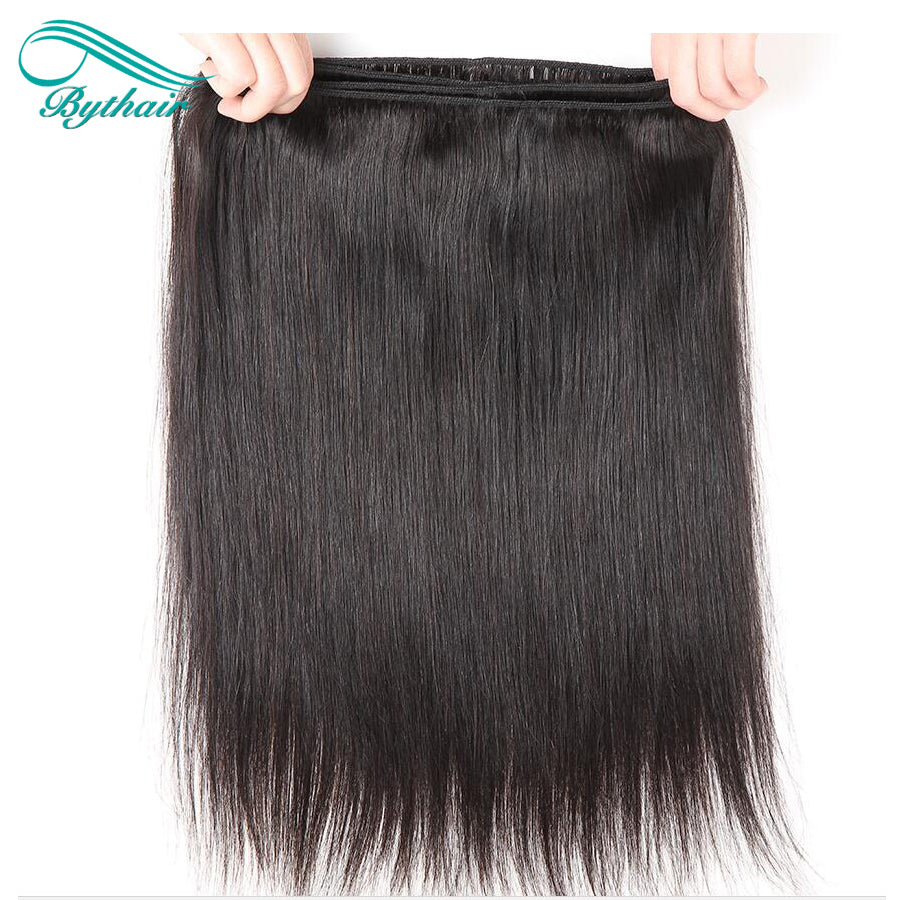 Straight Hair Bundles With Closure 100% Human Hair 4x4 Lace Closure With Bundles