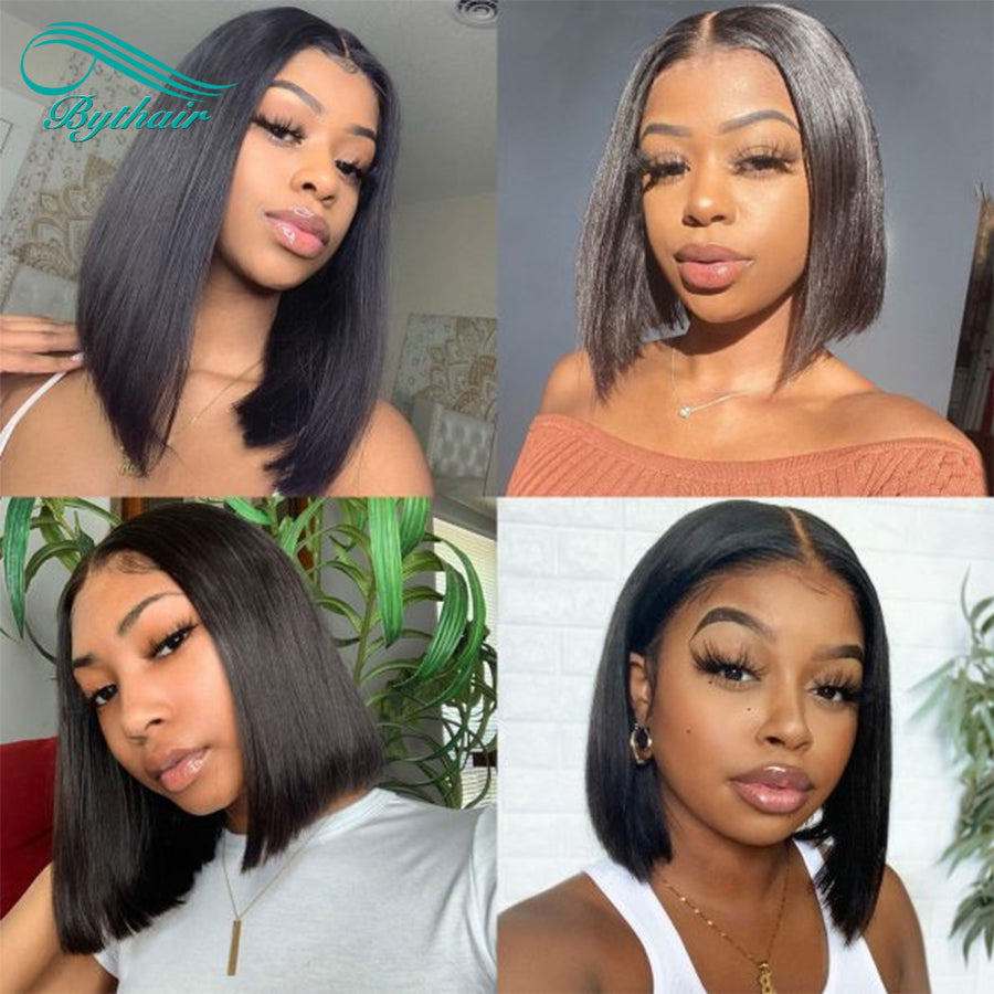 Straight Short Bob Full Lace Wigs Human Hair Glueless Human Hair Wigs For Black Women