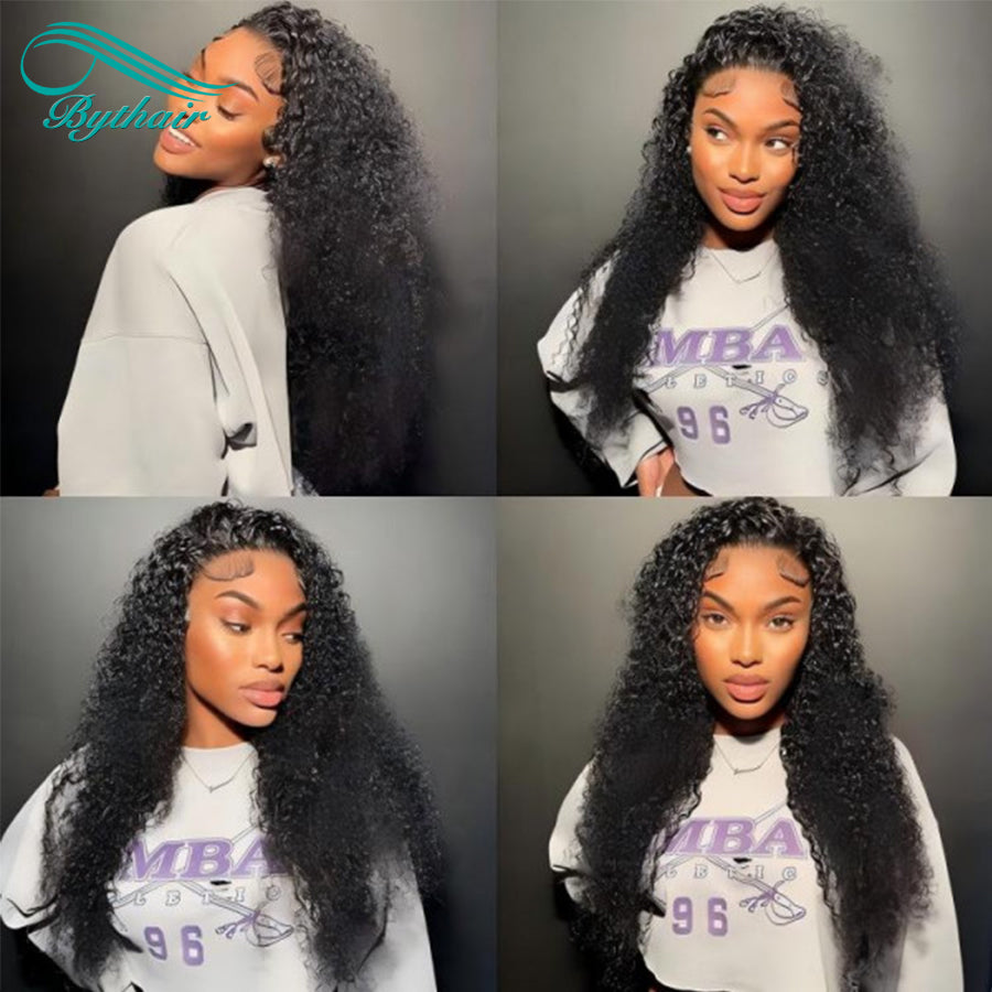 Kinky Curly Full Lace Wigs Human Hair HD Transparent Lace Human Hair Wigs For Black Women