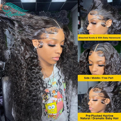 Hd Transparent 13x4 13x6 Curly Lace Front Wigs Human Hair Pre Plucked Glueless Lace Wigs