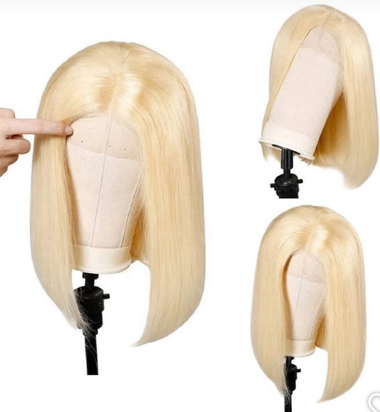 613 Color Short Bob Straight Lace Front Wigs Human Hair Hd Tranparent Lace Glueless Human Hair Wigs