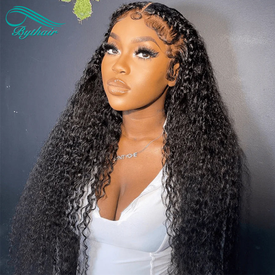 Kinky Curly Wig 13x4 13x6 HD Transparent Lace Front Wigs Human Hair Pre Plucked Glueless Lace Wig