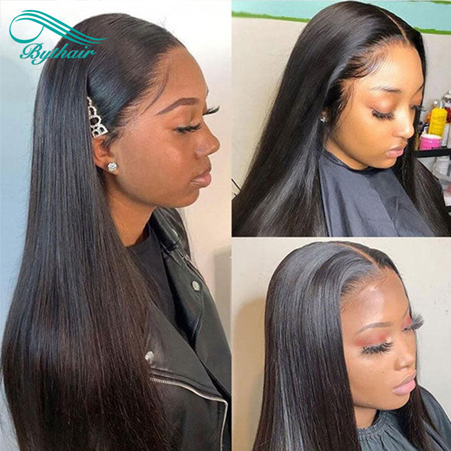 Brazilian Straight Hair Glueless 13x4 13x6 Lace Front Wig 100% Human Hair For Black Women