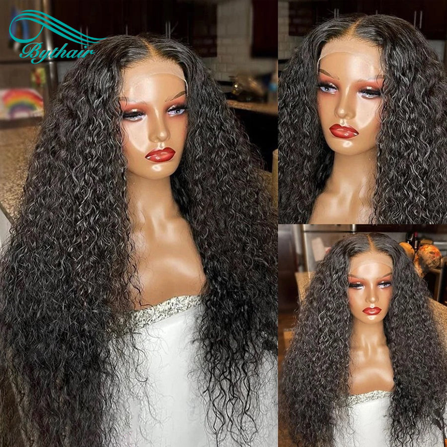 Curly Lace Front Human Hair Wigs for Black Women Pre Plucked 13x4 13x6 Hd Transparent Lace Frontal Wig