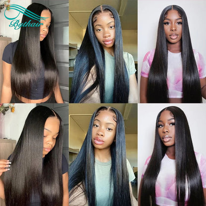 Straight Hair Bundles With Closure 100% Human Hair 4x4 Lace Closure With Bundles