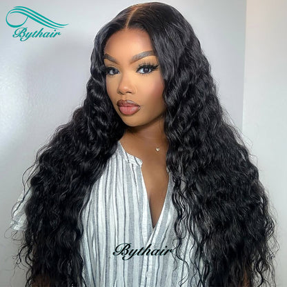 Deep Wave Lace Front Wigs Human Hair Glueless Pre Plucked 13x4 13x6 Hd Transparent Lace Frontal Wig