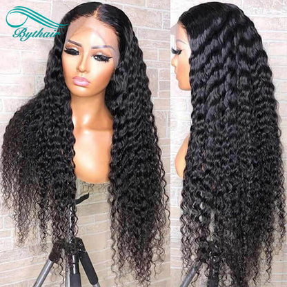 Jerry Curly Lace Front Wig Human Hair Glueless 13x4 13x6 Transparent Lace Frontal Wigs